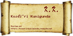 Kozári Kunigunda névjegykártya